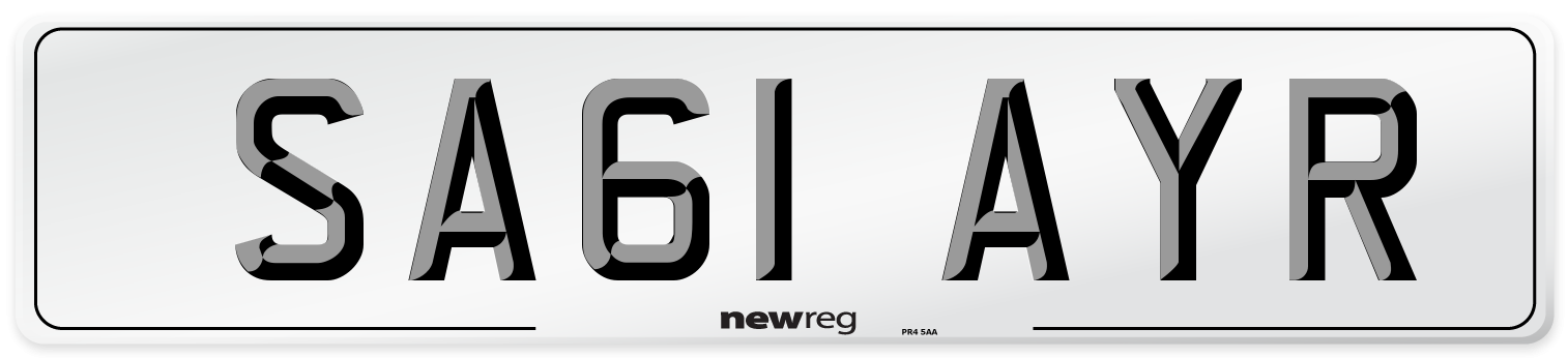SA61 AYR Number Plate from New Reg